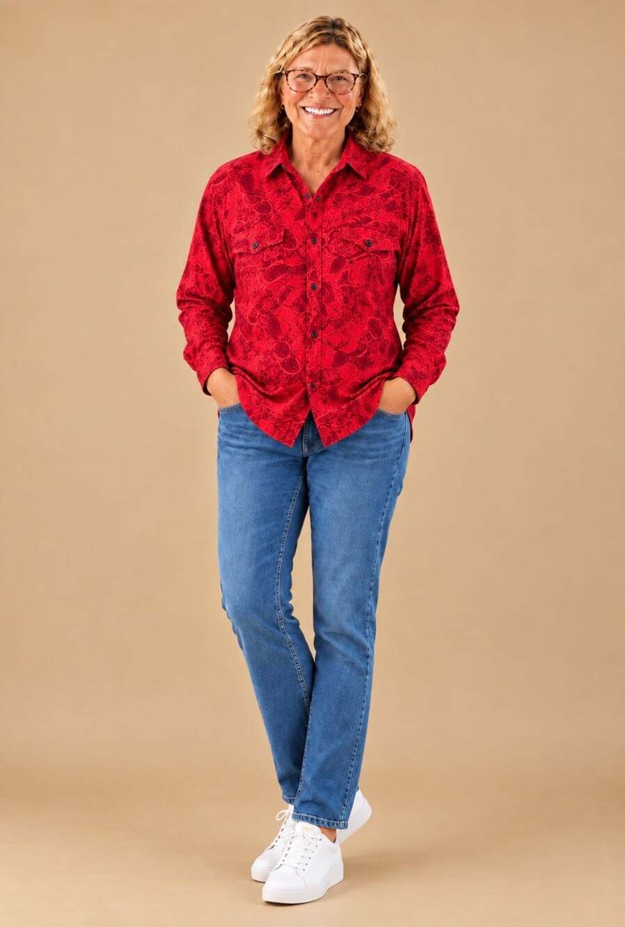 Vintage Cruel Girl Western Shirt, Red Pearl Snaps, women Sz M